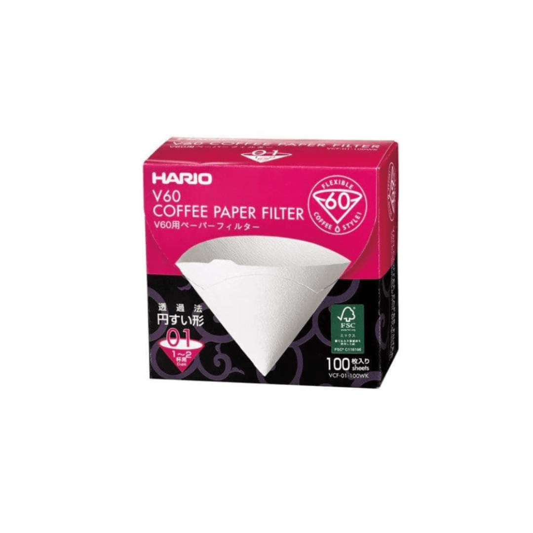 Hario V60 01 Filters 100 Bleached - Dog & Hat Coffee