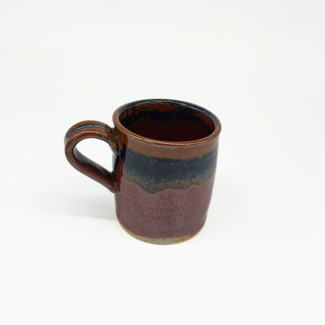 LIMITED EDITION! Hand Thrown Coffee mug - By Lyn Fangfoss - 200ml - Brown and Black