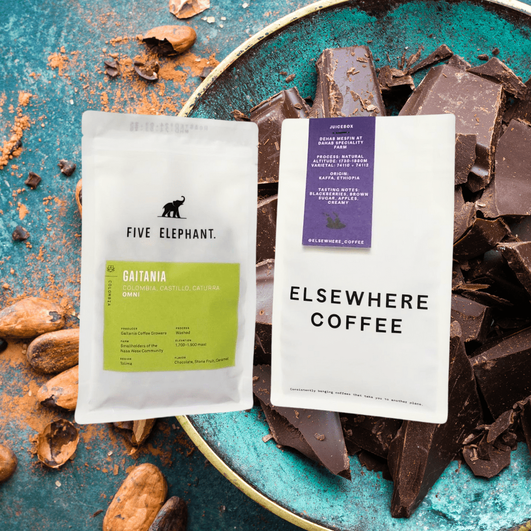 Gift 1 year of 2x 250g Traditional Chocolate and Nut flavours and blends Coffees (FREE DELIVERY) - Dog & Hat Coffee
