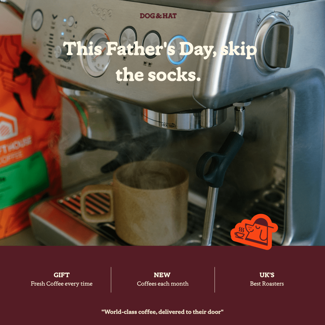 Gift 3 Months of 2x 250g ESPRESSO Coffees (FREE DELIVERY) - Dog & Hat Coffee Club