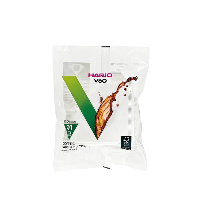 Hario V60 01 Filters 100 Bleached - Dog & Hat Coffee