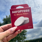 AeroPress XL micro filters, dog and hat